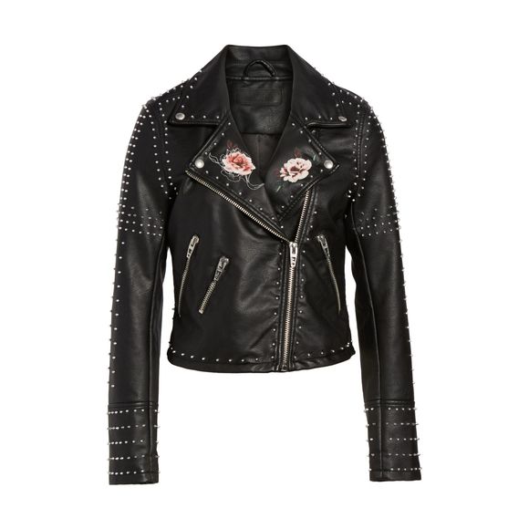 BLANKNYC Stud Floral Moto Faux Leather Jacket - Picture 5 of 7